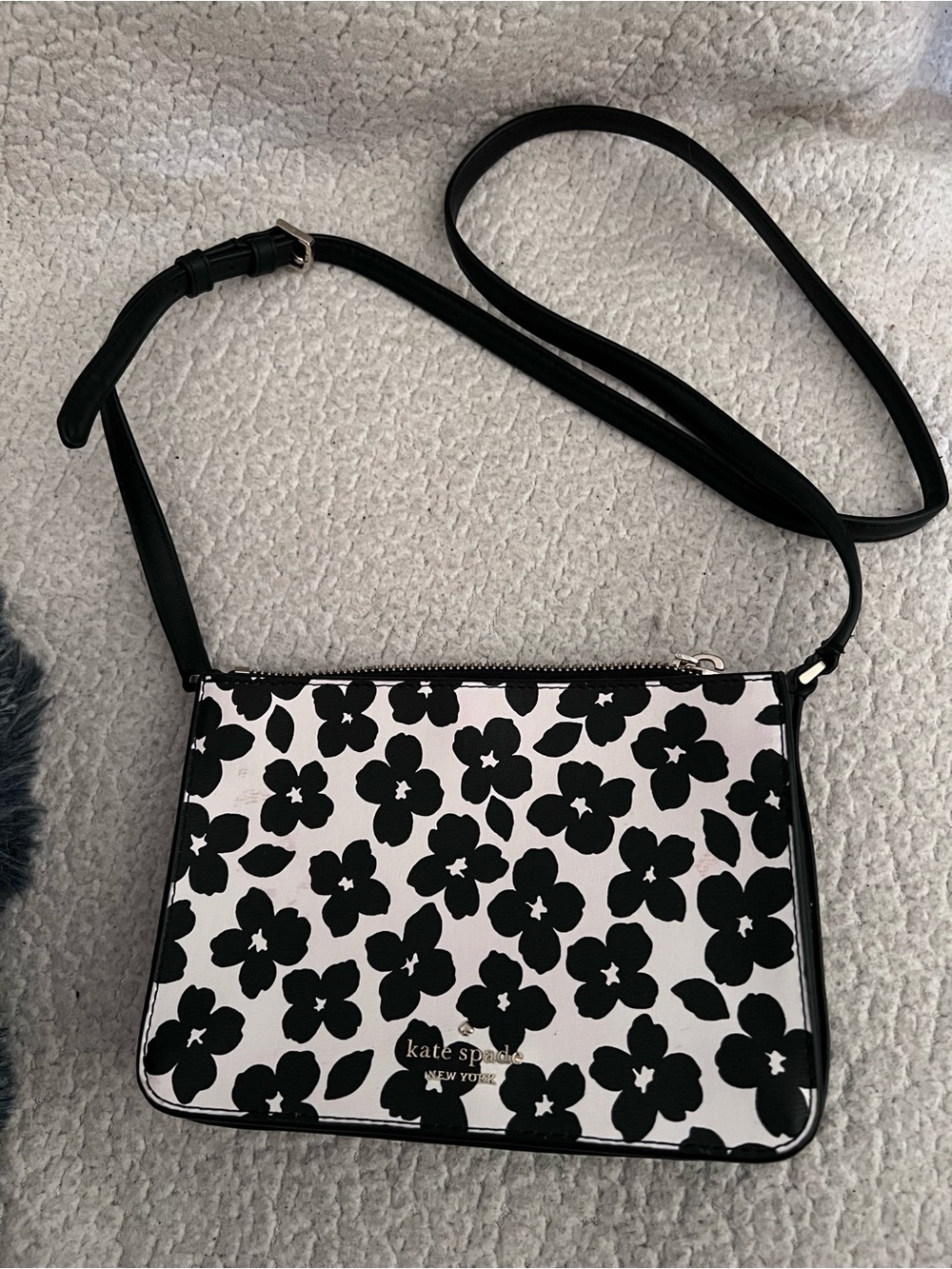 kate spade Black & White Floral Crossbody Purse
